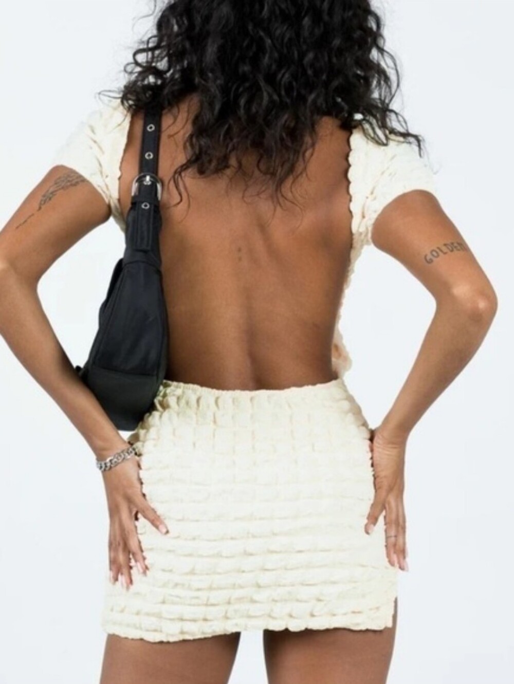 NWT Princess Polly Tahlee Backless Mini Dress Cream Size 12 - Picture 5 of 15